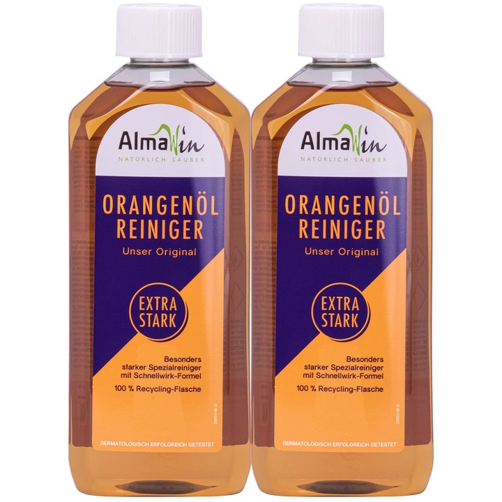 Soluție de curățare concentrată cu ulei de portocale AlmaWin, set 2x500 ml, ecologic, putere de degresare excelentă