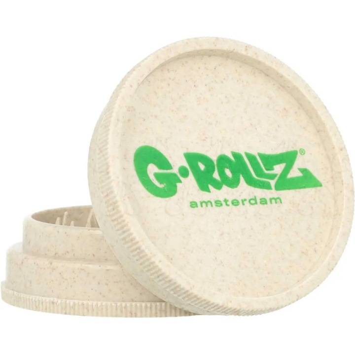 Grinder tutun, G-ROLLZ AMSTERDAM, 2 părți, diametru 60mm, bej