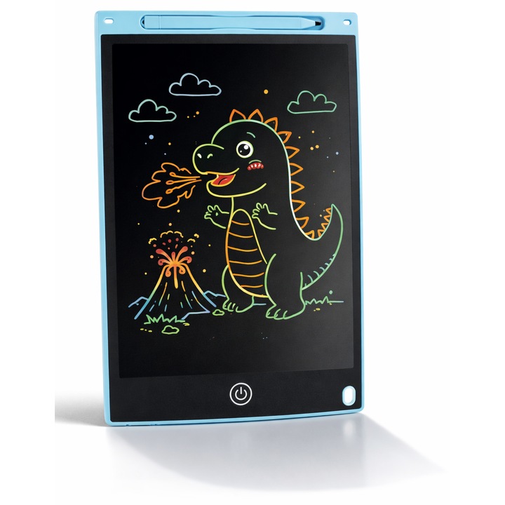 LCD таблет за писане и рисуване PinkBlue, 12 инча, многоцветен, с включен стилус, син