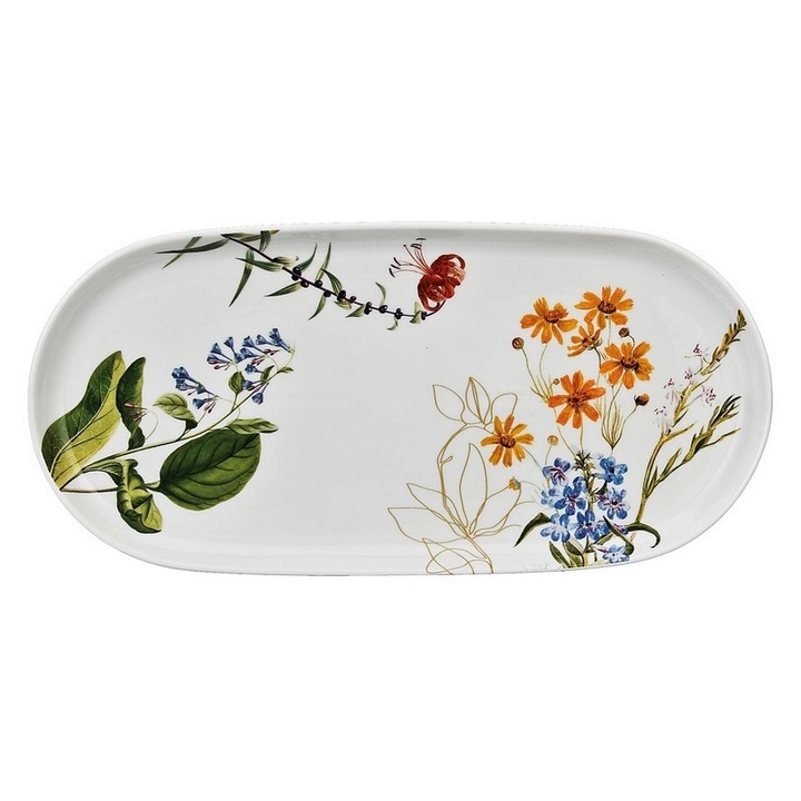 Decorer porcelán tál, többszínű, 33x16,5cm, keleti stílusú