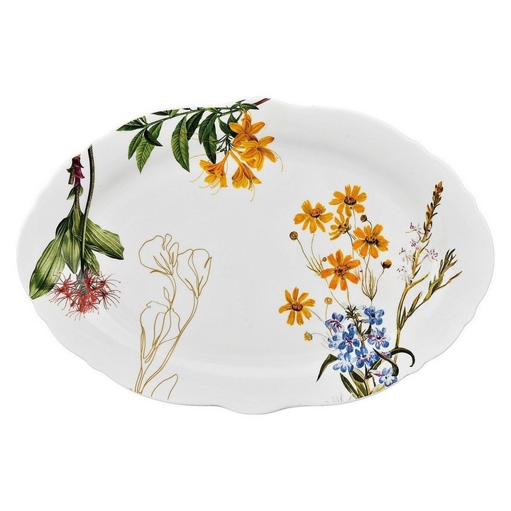 Decorer porcelán tál 35x24cm, többszínű, keleti stílusú