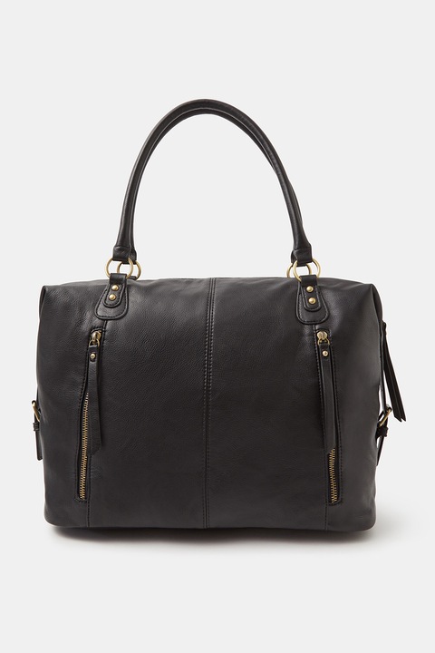 Accessorize London, Geanta duffle cu buzunare cu fermoar, Negru