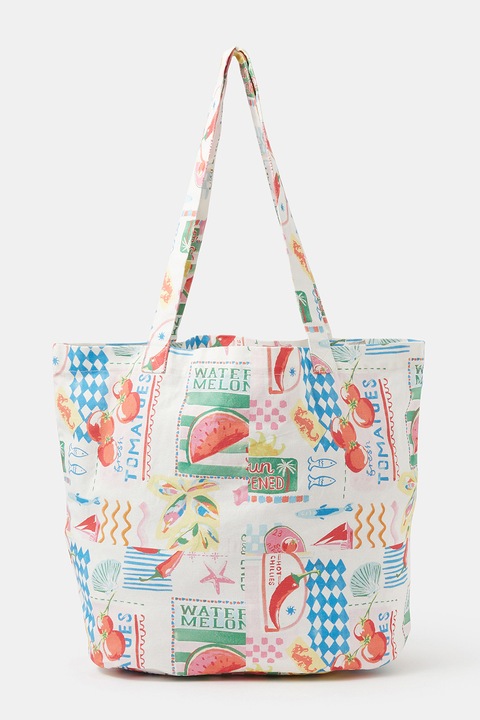 Accessorize London, Geanta tote cu imprimeu tematic, Multicolor
