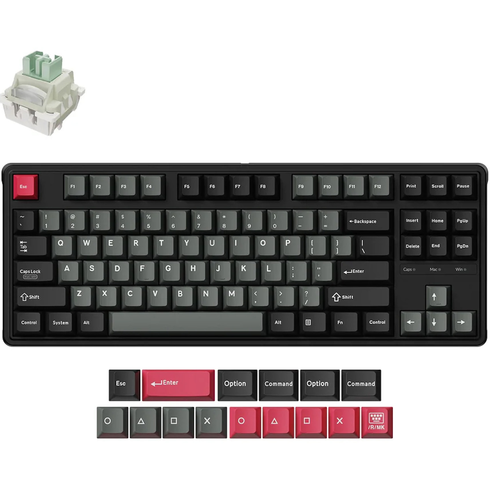 Tastatura mecanica gaming Keychron K8 Pro TKL Gateron G Pro Hot