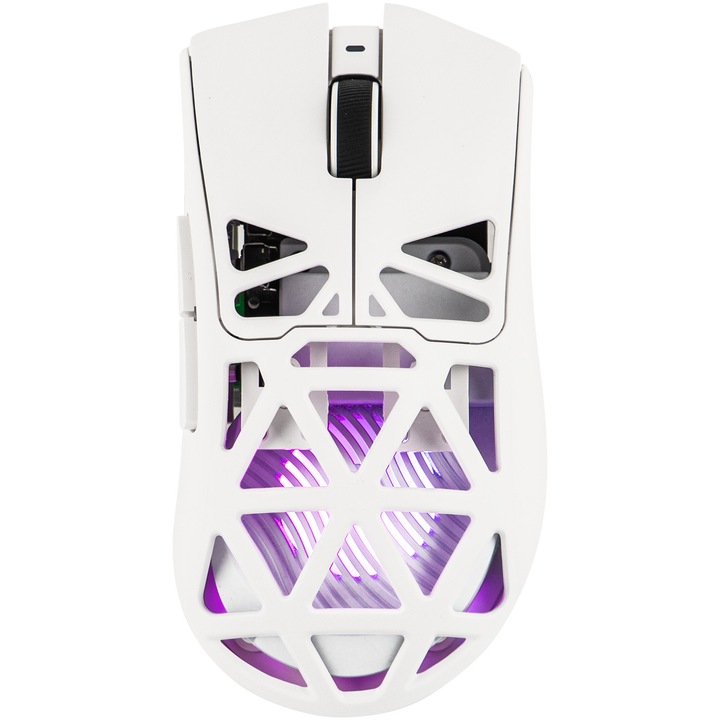 Mouse gaming EPOMAKER AULA SC620, Wireless, Bluetooth, PAW3311, 12000 DPI, RGB, Alb, macOS/Windows/Linux