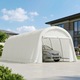 Carport, Outsunny, Otel galvanizat, PE,360 x 720 x 270 cm, Alb Crem