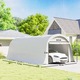 Carport, Outsunny, Otel galvanizat, PE,360 x 720 x 270 cm, Alb Crem