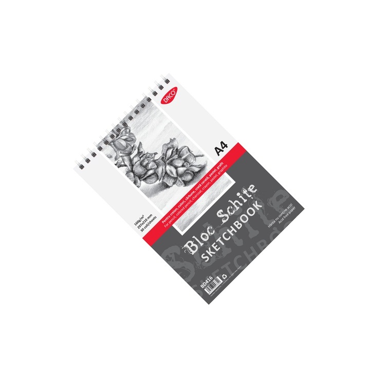 Bloc de desen A4, 30 file, 160 g/m², ideal pentru schite si desen DACO sku28