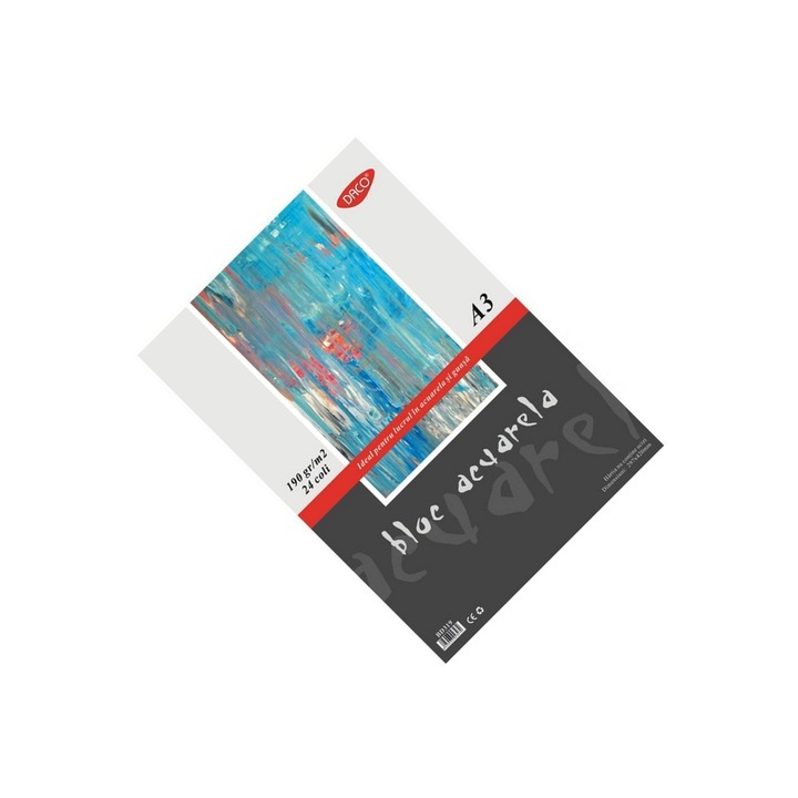 Bloc de desen A3 pentru acuarela si guasa, 24 file, 190 g/mp DACO sku28