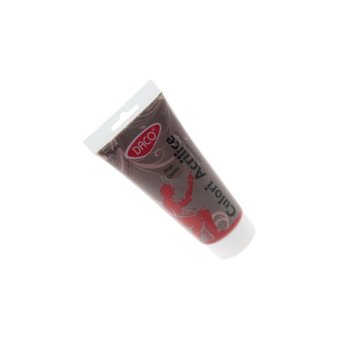 Vopsea Acrilica Rosu Carmin, Tub 200 ml pentru Artisti si Pasionati DACO sku28