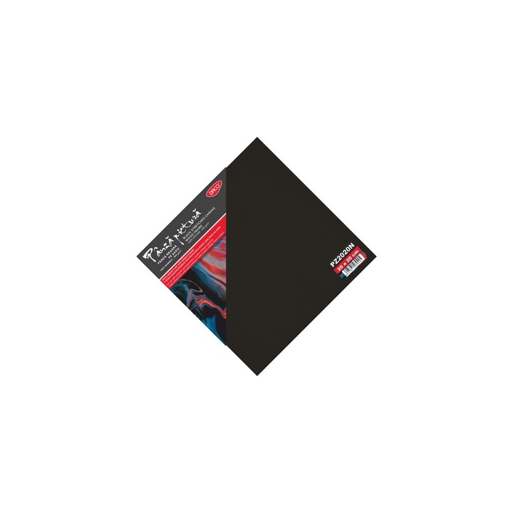 Panza pictura neagra pe sasiu, 20x20 cm, 380 g/m², ideala pentru acrilic si ulei DACO sku11