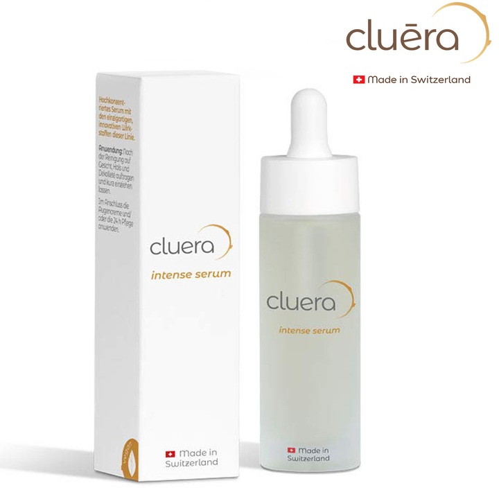 Ser facial intens Cluera®, fabricat in Switzerland, ser extrem de concentrat cu ProRenew Complex, acid hialuronic de inalta calitate si coenzima Q10