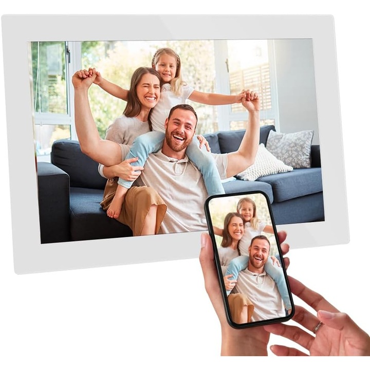 AGFAPHOTO Realiview APF1000 Wi-Fi GL digitális képkeret, 10", 32GB, érintőképernyő, fehér