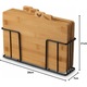 Set 4 Tocatoare Din Lemn De Bambus Cu Suport Metalic Aurov®, Multifunctionale si Rezistente La Umiditate, Design Modern, Dimensiune 29x6, 5x19 cm, Maro