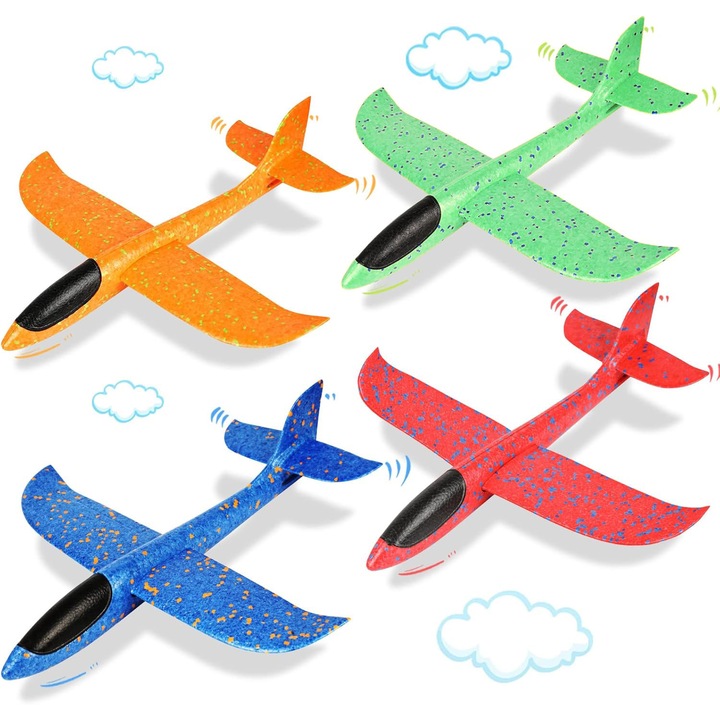 4 db játékrepülő készlet, Bedee, aerodinamikus kialakítás, EPP polimer, többszínű, 38cm