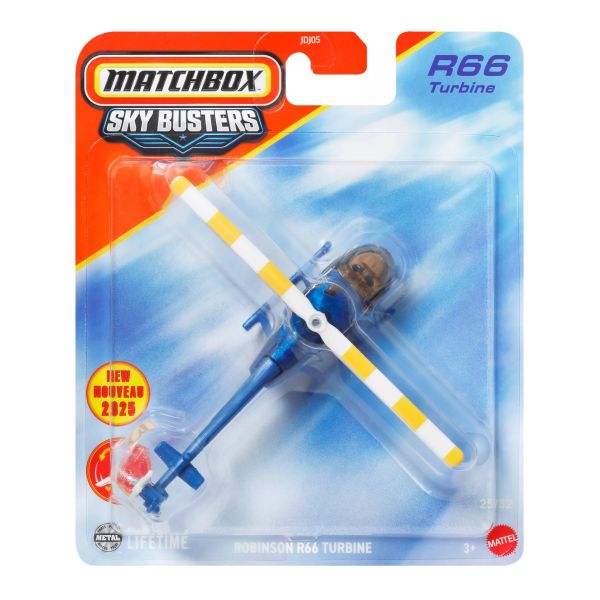 Matchbox Robinson R66 Elicopter Mattel Matchbox Sky Busters 1:64 Robinson R66 Turbine ...