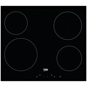 Plita incorporabila Beko HIC64401, Vitroceramica, 4 zone de gatit, Control touch, 60 cm, Negru Plita incorporabila Beko HIC64401, Vitroceramica, 4 zone de gatit, Control touch, 60 cm, Negru