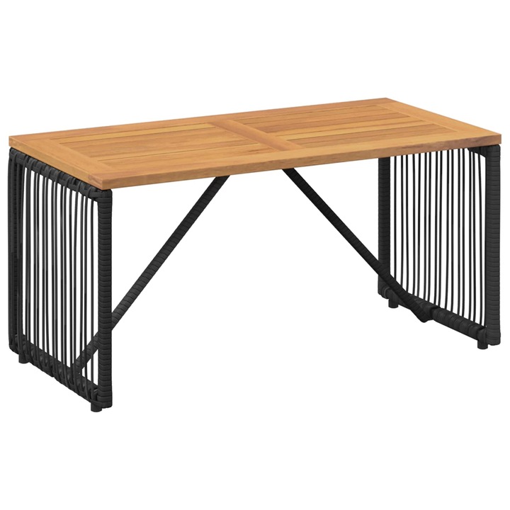 vidaXL Kültéri Asztal Fekete és Barna 80 x 40 x 40 cm polirattan 42025164