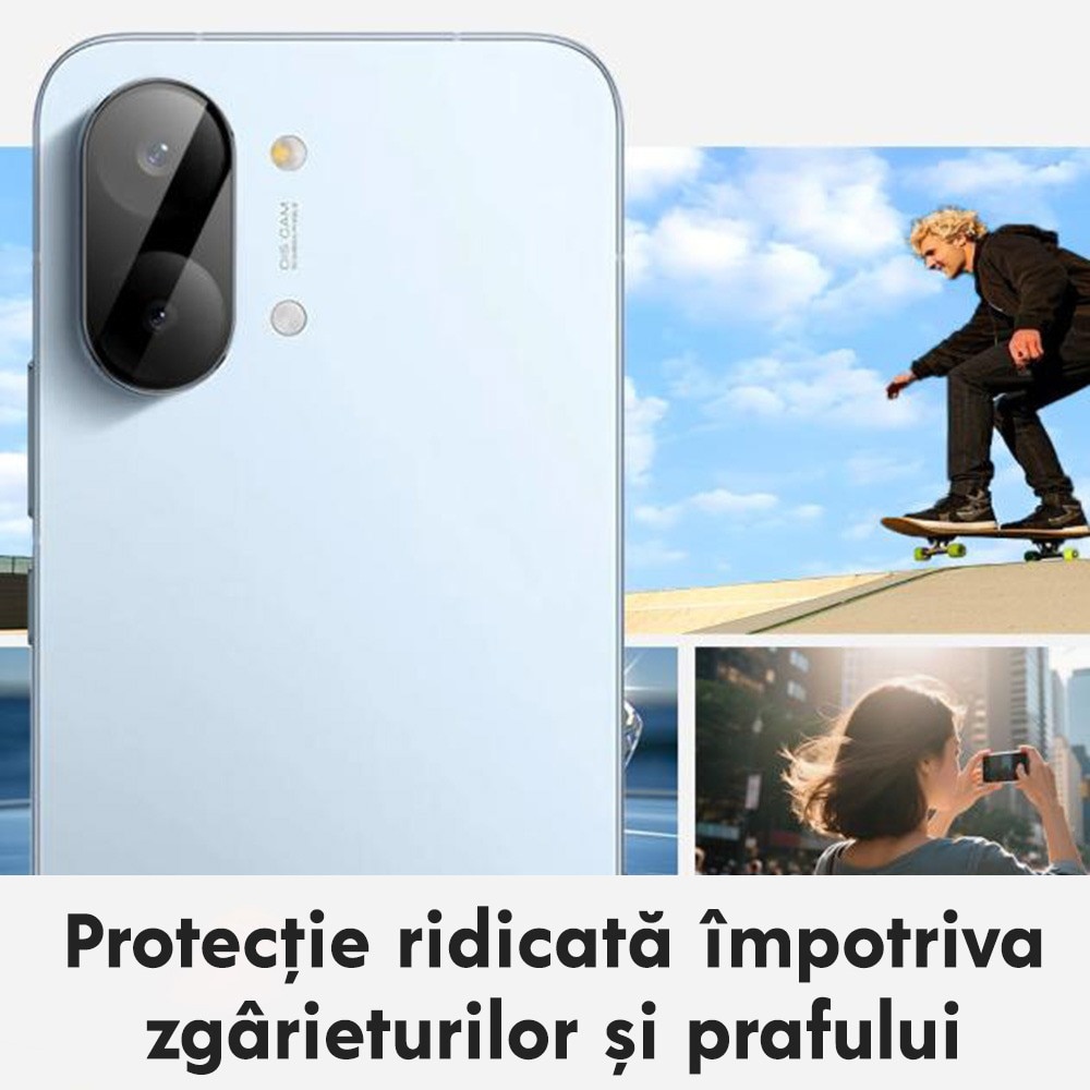 Folie Camera pentru Xiaomi Poco X8 Pro Daden din sticla, Full Cover, Protectie Profesionala, Ultra Rezistenta, Calitate Premium, Negru