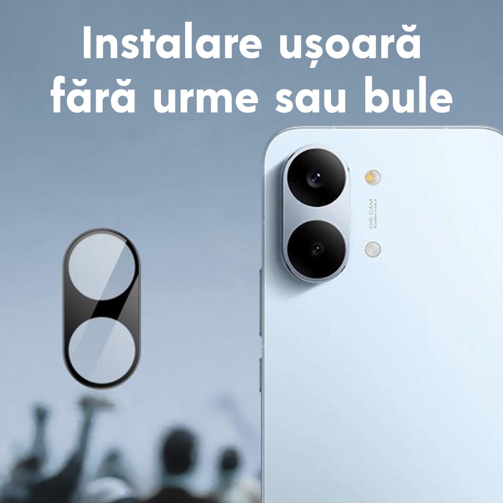 Folie Camera pentru Xiaomi Poco X8 Pro Daden din sticla, Full Cover, Protectie Profesionala, Ultra Rezistenta, Calitate Premium, Negru