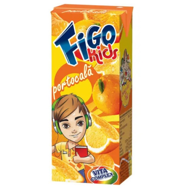 Suc de fructe Figo, Portocale, 200 ml, fără conservanți