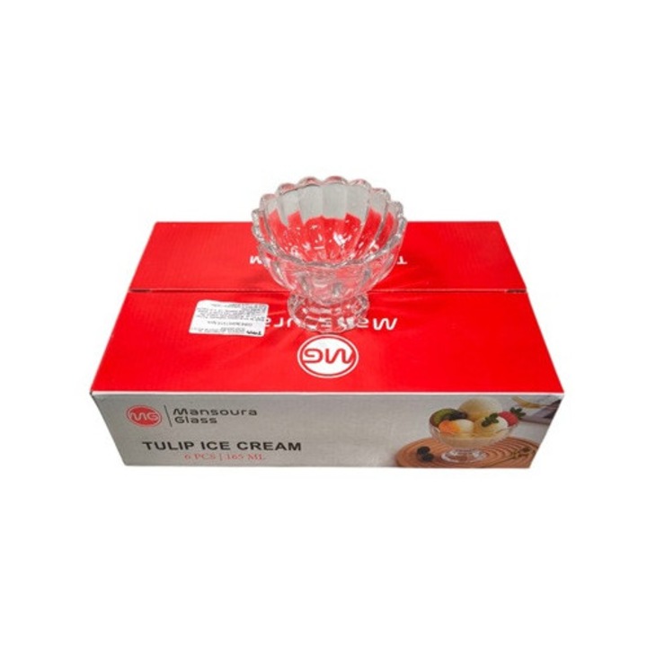 6 db-os fagylaltos pohár készlet, Glass, 165 ml, üveg, univerzális