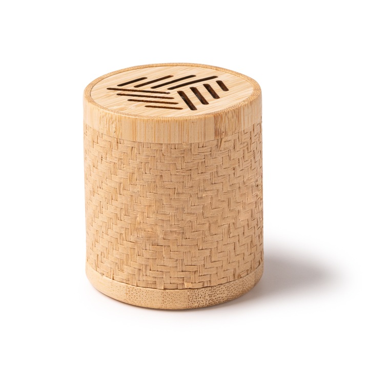 Difuzor wireless DeltaShop, capacitate 3W, Bluetooth 5.1, 3, 5h autonomie, bambus, eco