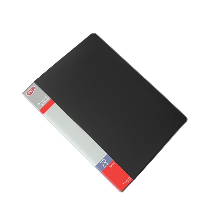 Mapa A4 cu 20 Folii, Plastic, Negru - Organizare Profesionala DACO sku11