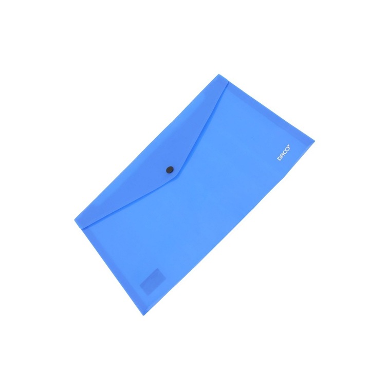 Mapa plic A5, Albastru, din Plastic Rezistent cu Capsa DACO sku11