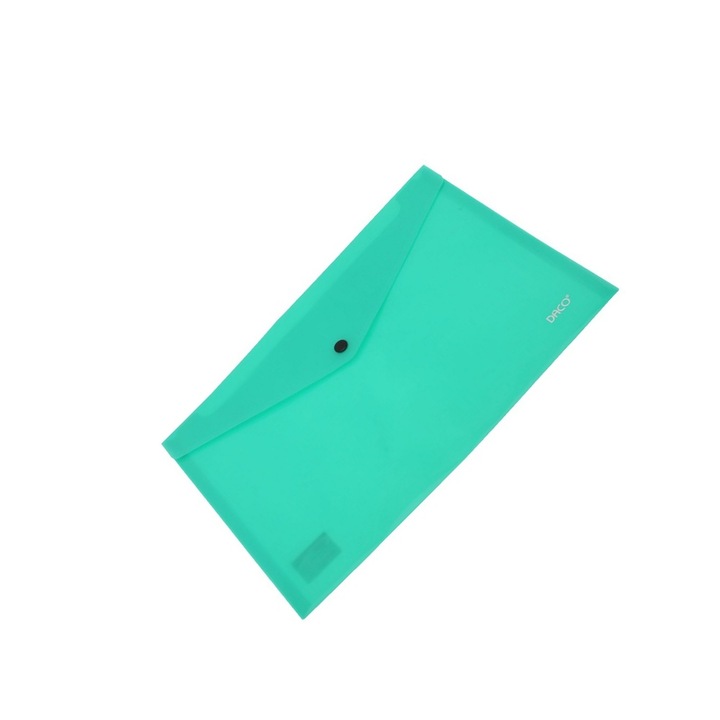 Mapa plic A4, din plastic rezistent, cu inchidere prin capsa, Verde Neon DACO sku11