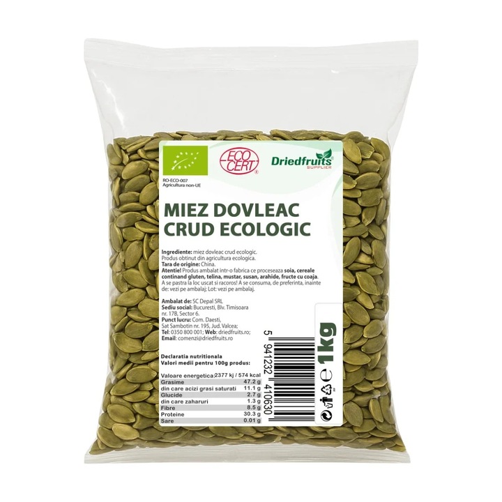 Miez dovleac crud BIO - 1 Kg