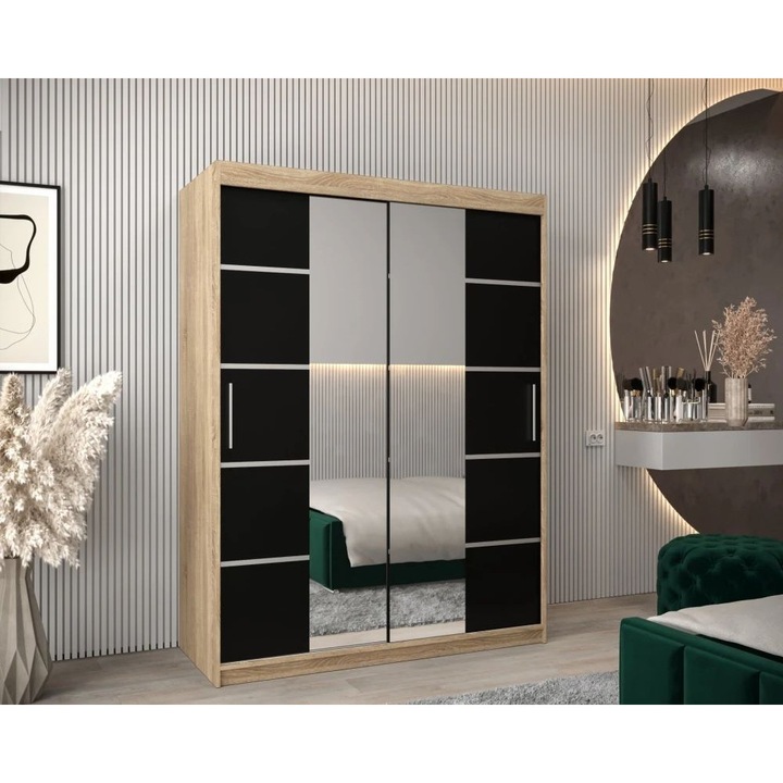 Dressing Marissa, 120x60x200cm, cu oglinda, Sonoma & Wenge