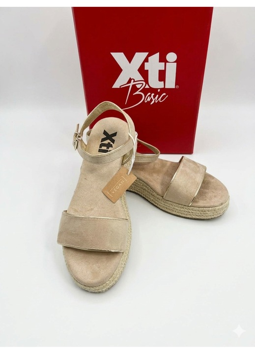 Sandale Dama Xti Basic 130244, design espadrila, Bej, 39 EU