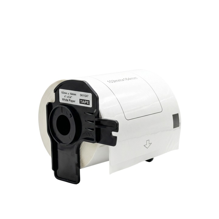 Etichete Autoadezive Compatibile Brother DK-11247, 103×164 mm, 180 Buc/Rola, pentru Imprimante Brother, Lipire Puternica, Print Clar, Ideal pentru AWB & Curierat