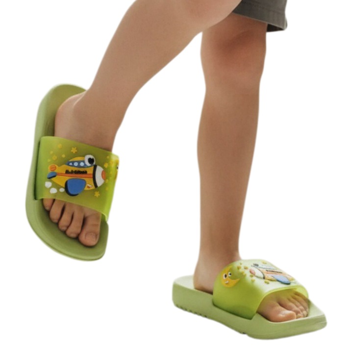 Papuci veseli pentru copii, F103, verde, 33