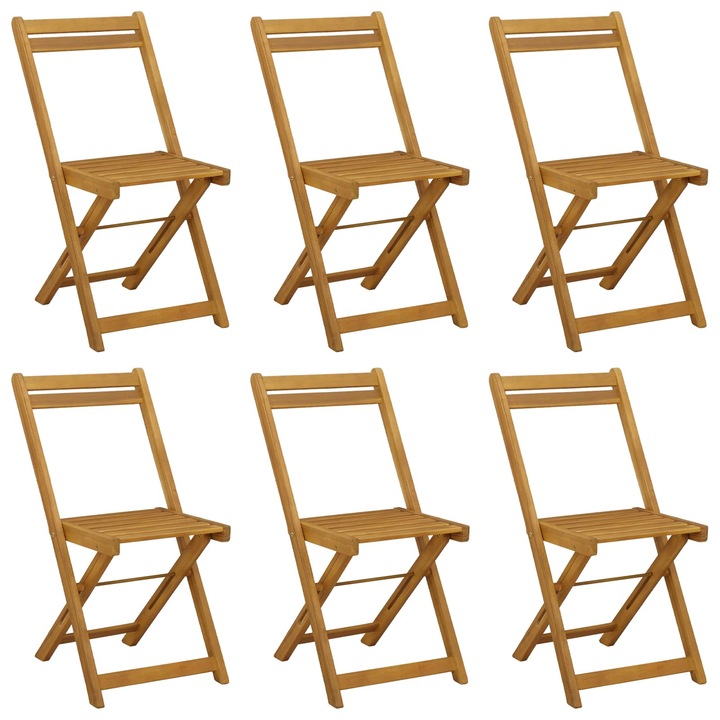 Set Scaune Bistro pentru Exterior 8 pcs vidaXL, natural 40 x 53 x 80 cm
