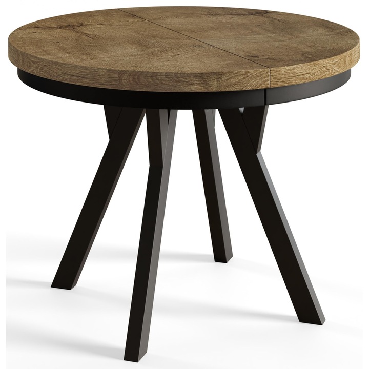 Masa Extensibila Reglabila, Alpi Meble, Evo, 100-200 cm, Stejar lefkas, Masa Bucatarie, Masa Bucatarie Extensibila