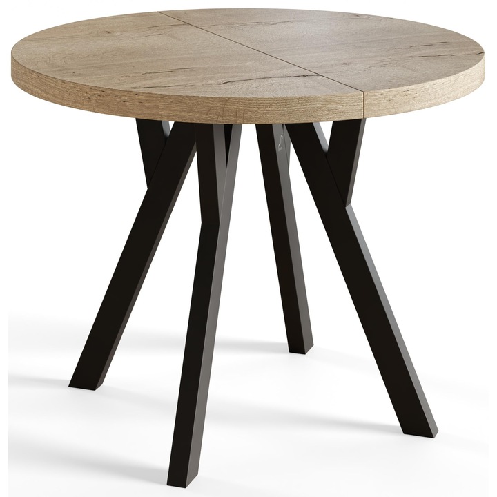 Masa Extensibila Reglabila, Alpi Meble, Ovo, 100-200 cm, Ecru, Konyhaasztal, Kihúzható Konyhaasztal