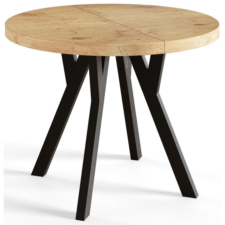Masa Extensibila Reglabila, Alpi Meble, Ovo, 90-190 cm, Natur, Masa Bucatarie, Masa Bucatarie Extensibila
