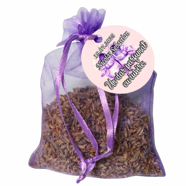 Marturie botez lavanda saculet organza mov, MLB004