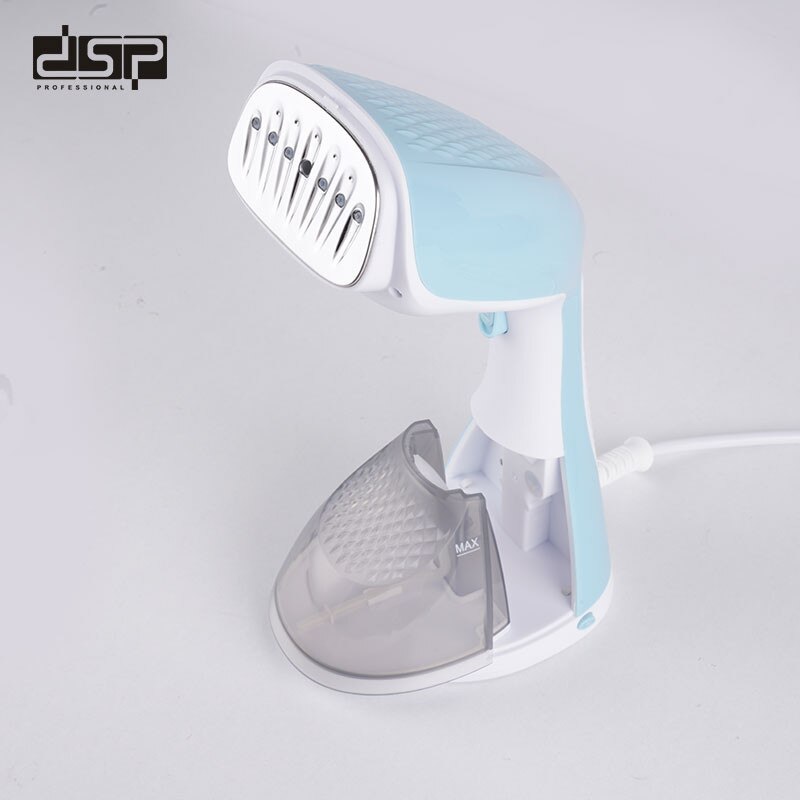 Aparat de calcat vertical cu abur DSP KD1079, 1400 W, rezervor detasabil 220 ml, abur 10-20 g/min, fier calcat cu incalzire in 30 secunde, 2 nivele abur, accesoriu scame, protectie supraincalzire, design compact si usor pentru calcare rapida, Alb/Albastru
