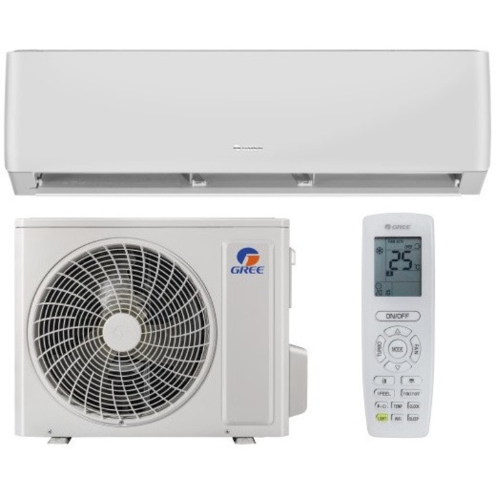 Aer conditionat Gree Pulsar GWH09AGAXB-K6DNA1C, 9000 BTU, A++/A+, Wi-Fi, Inverter, Cold Plasma+, Autocuratare, I Feel + Kit instalare inclus