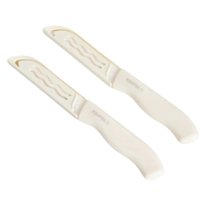 Set de cutite TARDE, 2 bucati, 17 cm, ceramica, alb