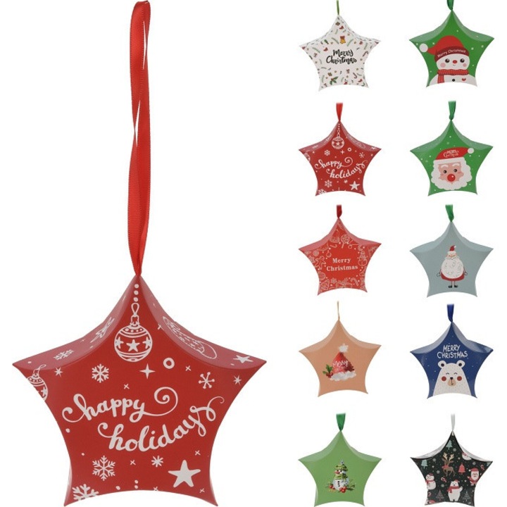Set 10 decoratiuni Craciun 12 cm - Xmas