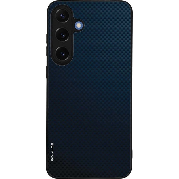 Husa telefon Sonique Carbon Series pentru Samsung Galaxy S25 Plus, silicon, antisoc, albastra