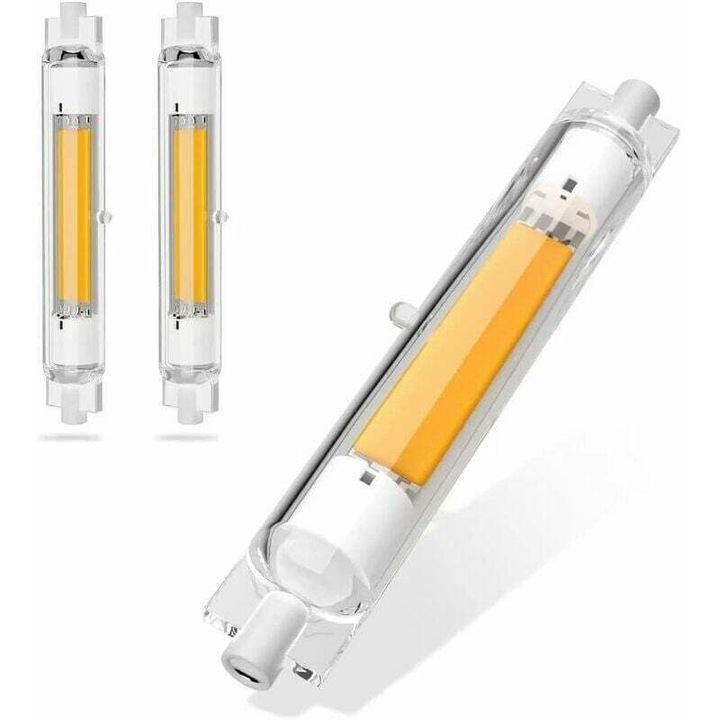 R7S LED izzók 30W, 3000K, 3000lm, 2 darabos készlet, szabályozható, villódzásmentes, 118mm