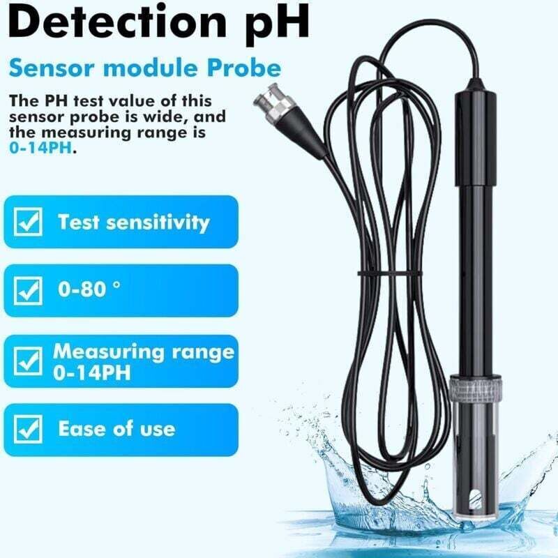 Senzor pH, Electrod pH cu conector BNC, 0-14 pH, cablu 77cm