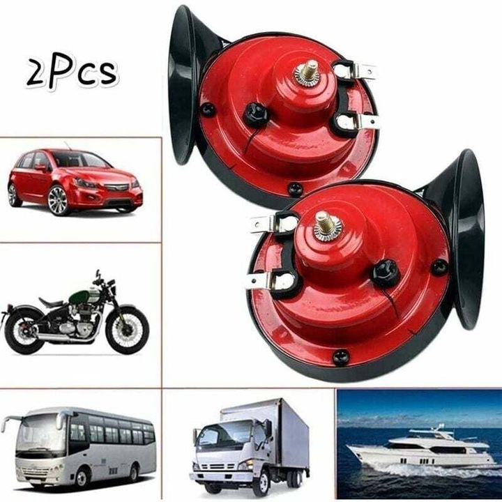 Клаксон влаков комплект 2 части 300 dB, 12V, водоустойчив, за автомобили и мотоциклети