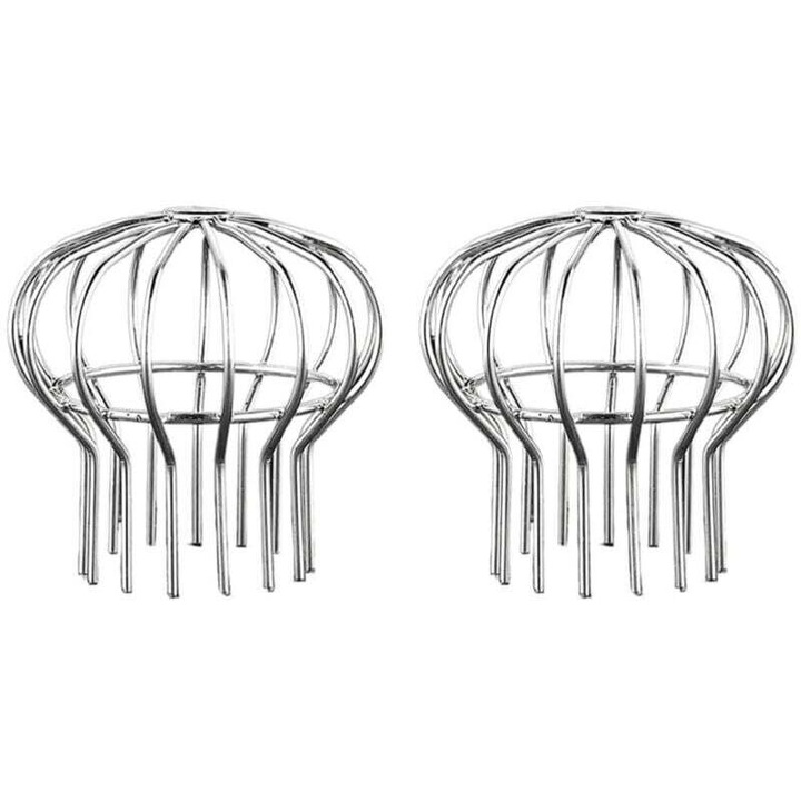 Set de 2 protectii din otel inoxidabil pentru jgheaburi, protectie impotriva frunzelor si resturilor, diametru 110 mm