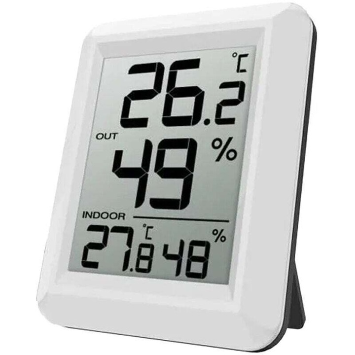 Statie meteorologica wireless, senzor exterior, termometru digital, higrometru, compact, 32~140F, 10%~99% RH